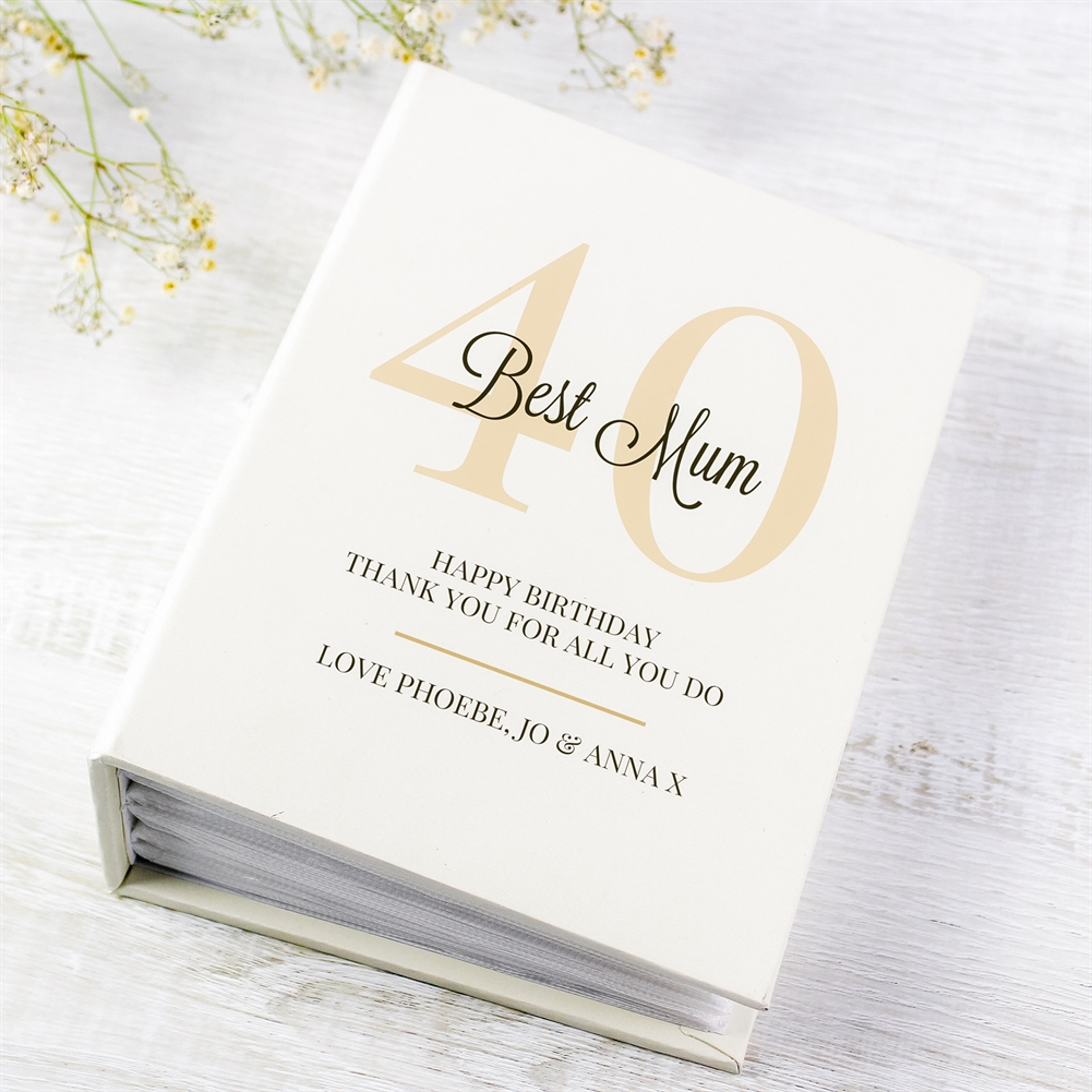Personalised Memento Co Personalised 40Th Birthday 6X4 Photo Album With Sleeves