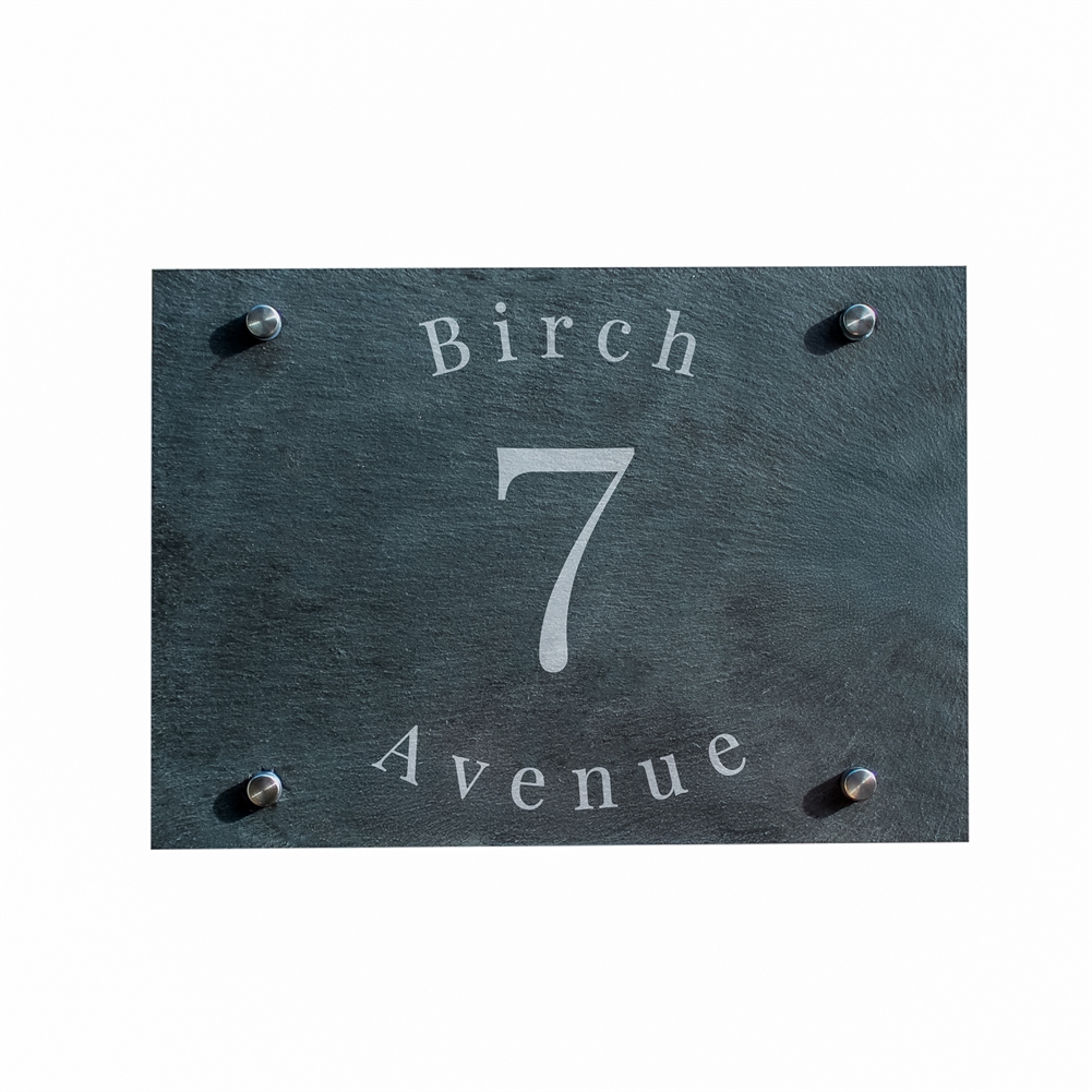 Personalised Memento Co Personalised Slate House Signs (Curved Address)