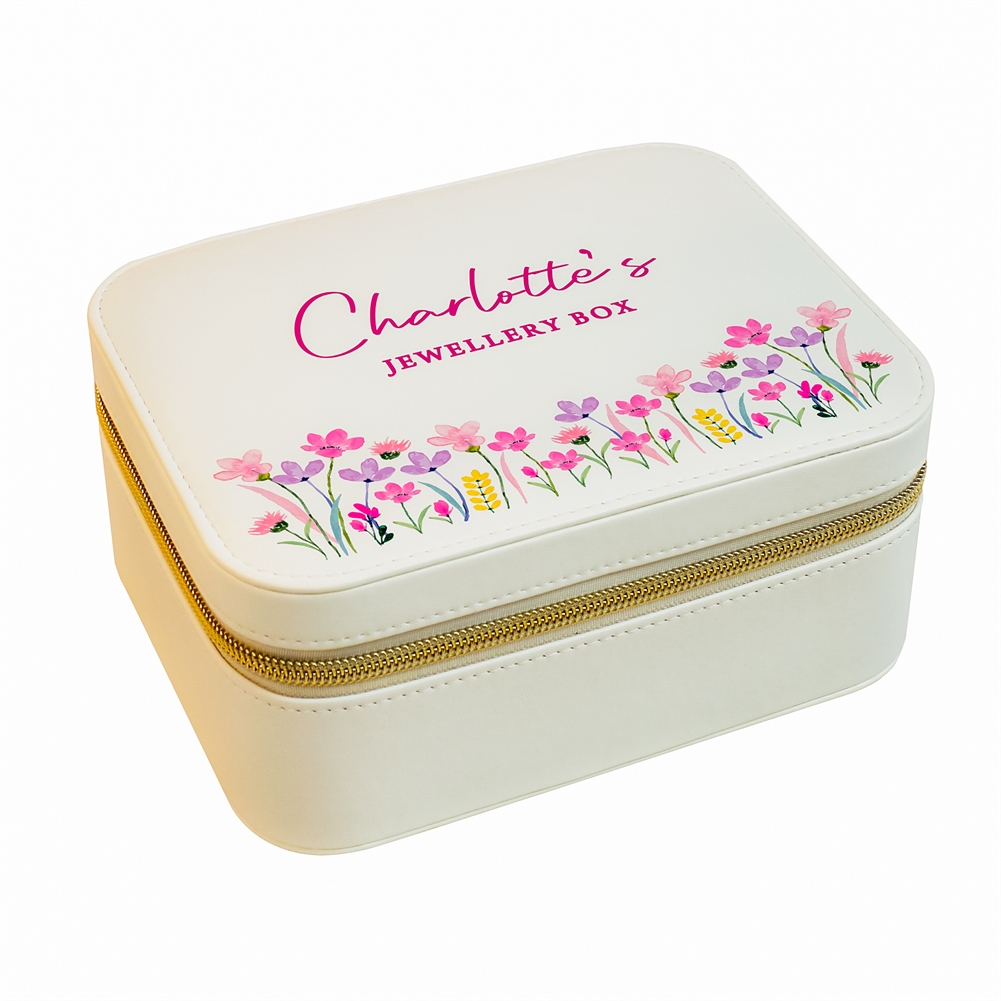Personalised Memento Co Personalised Floral Travel Jewellery Box