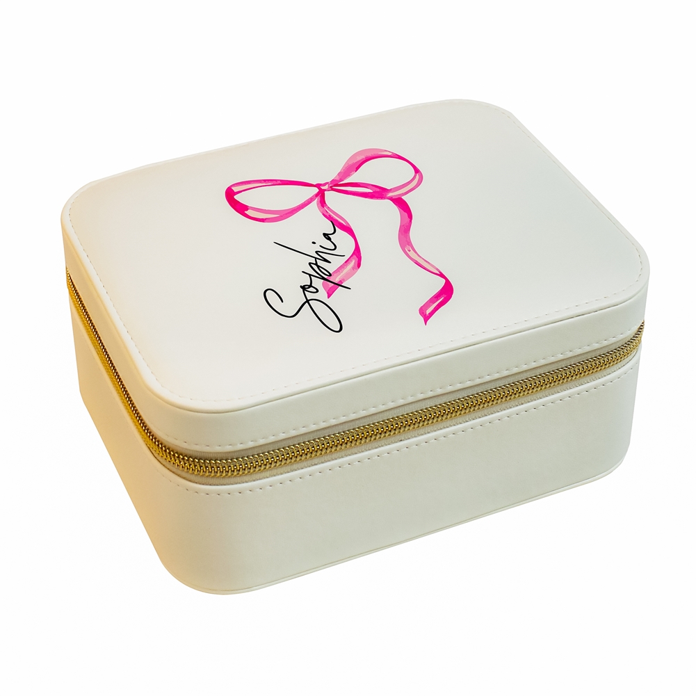 Personalised Memento Co Personalised Bow Travel Jewellery Box