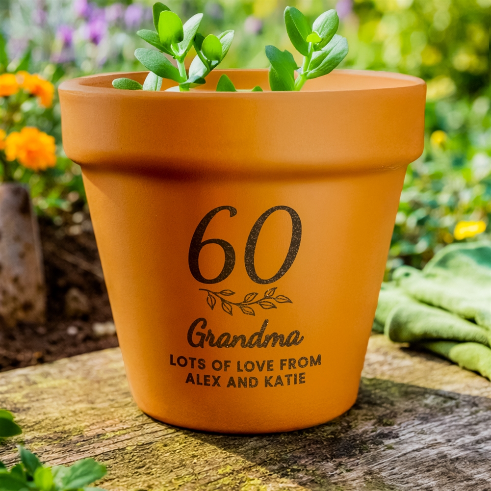 Personalised Memento Co Personalised 60Th Birthday Terracotta Plant Pot
