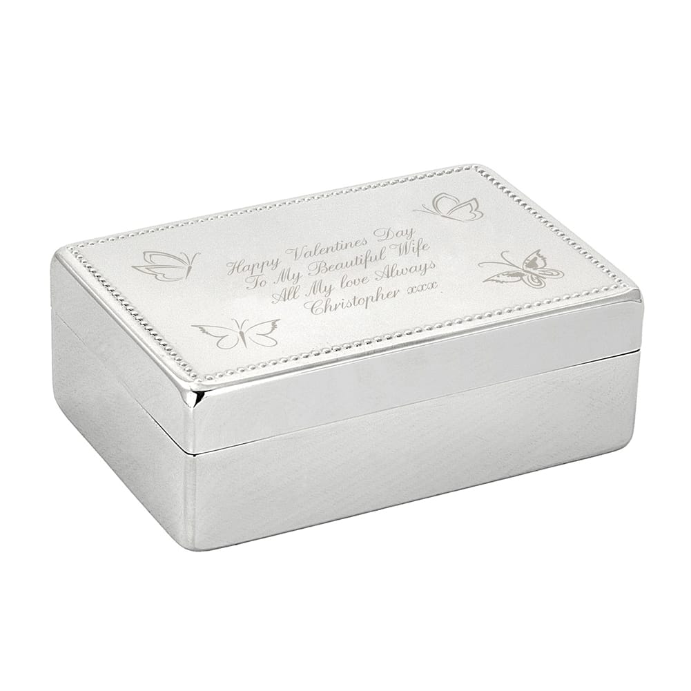 Personalised Memento Co Women's Black Personalised Jewellery Box