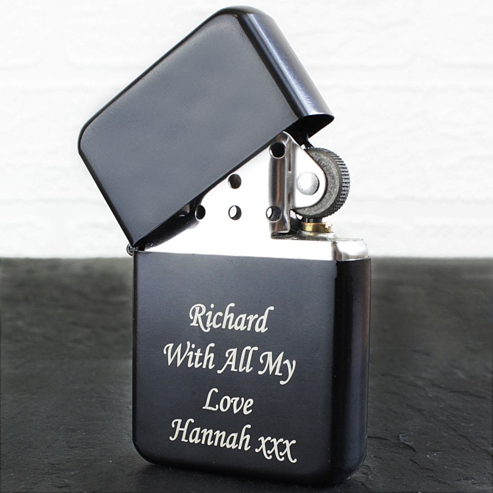Personalised Memento Co Black Personalised Lighter