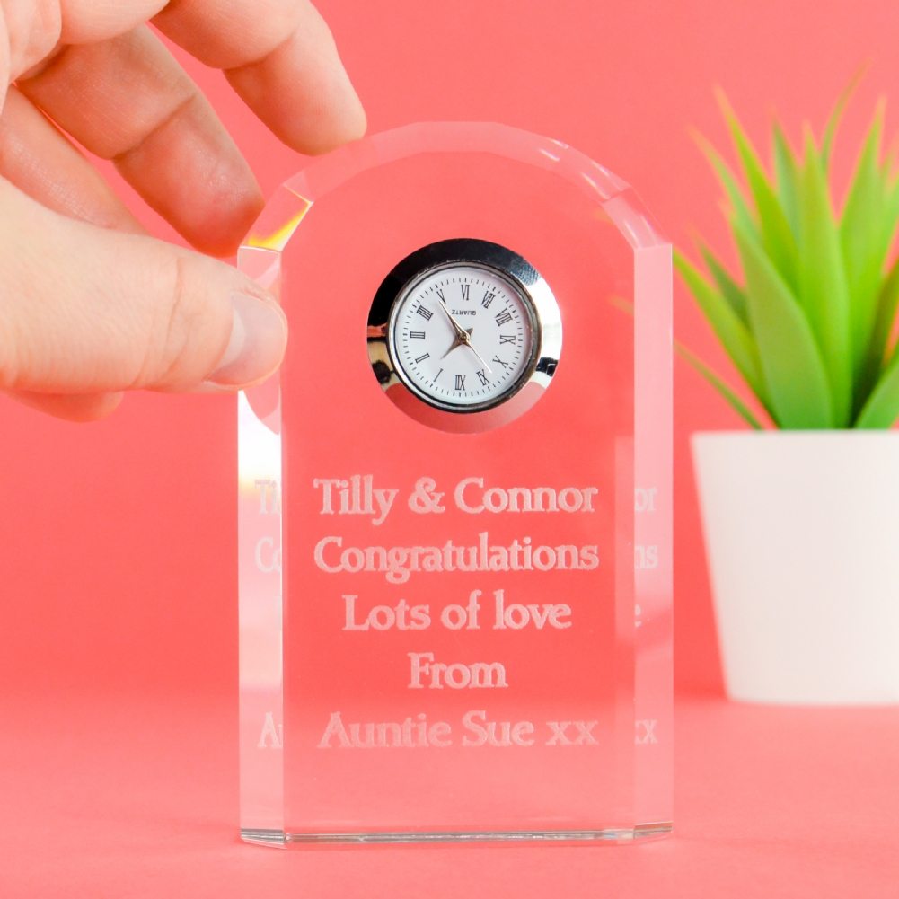 Personalised Memento Co Personalised Crystal Clock