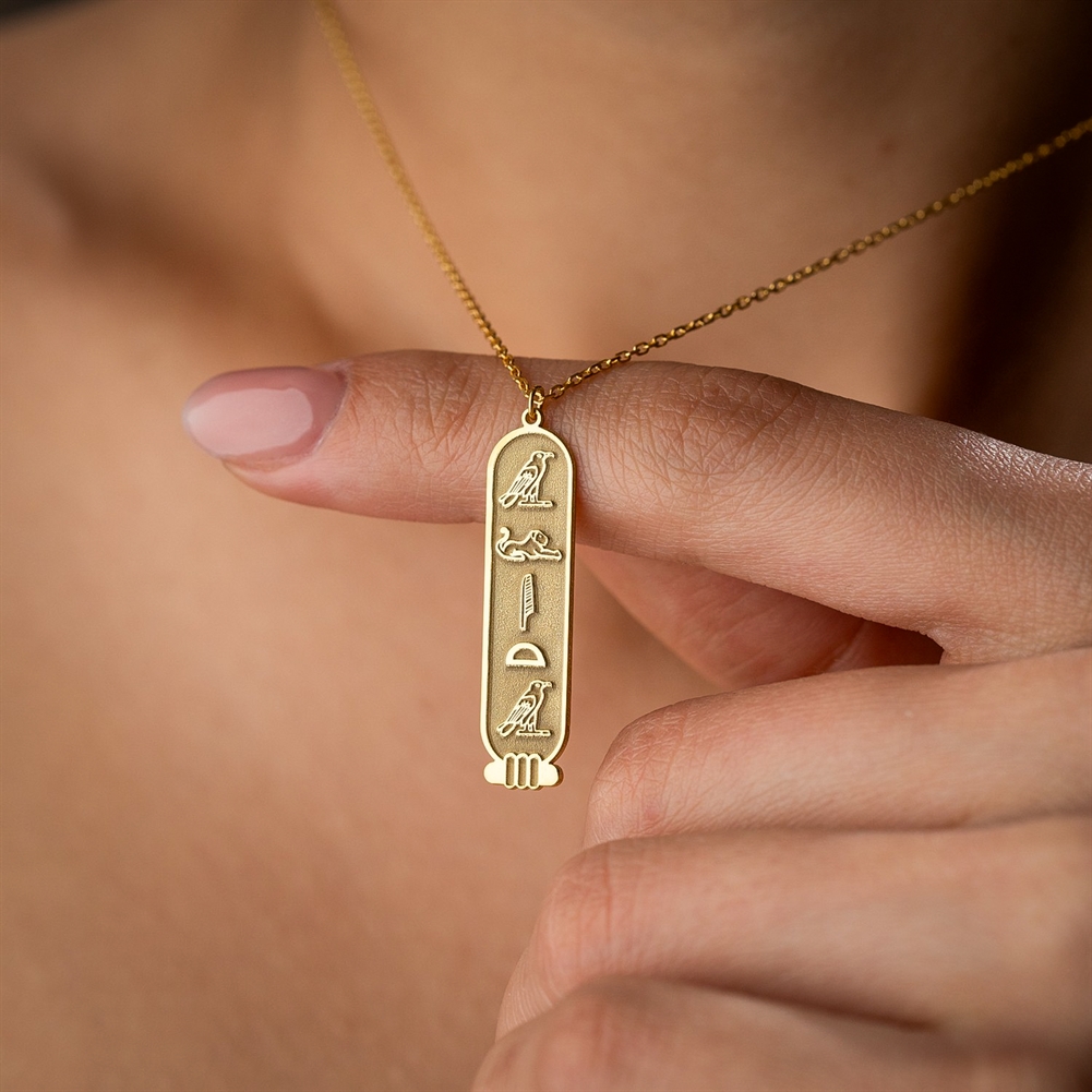 Potiega Silver/Gold Personalised Egypt Cartouche Necklace