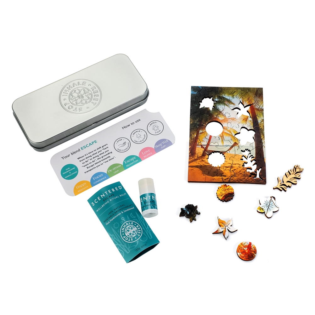 Scentered Escape Aromatherapy Balm & Change Of Pace Jigsaw Gift Tin