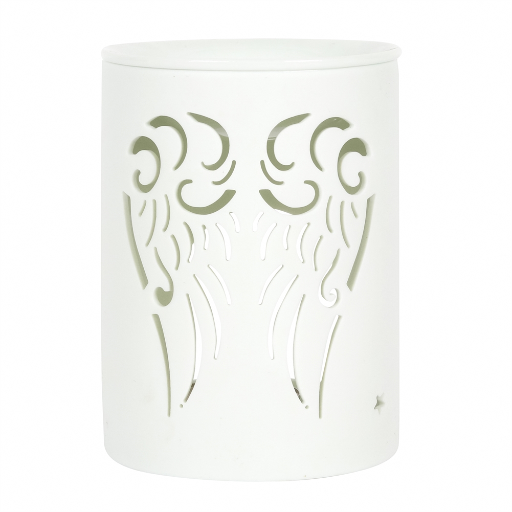 Something Different Wholesale White Angel Wings Cut Out Ceramic Oil Burner