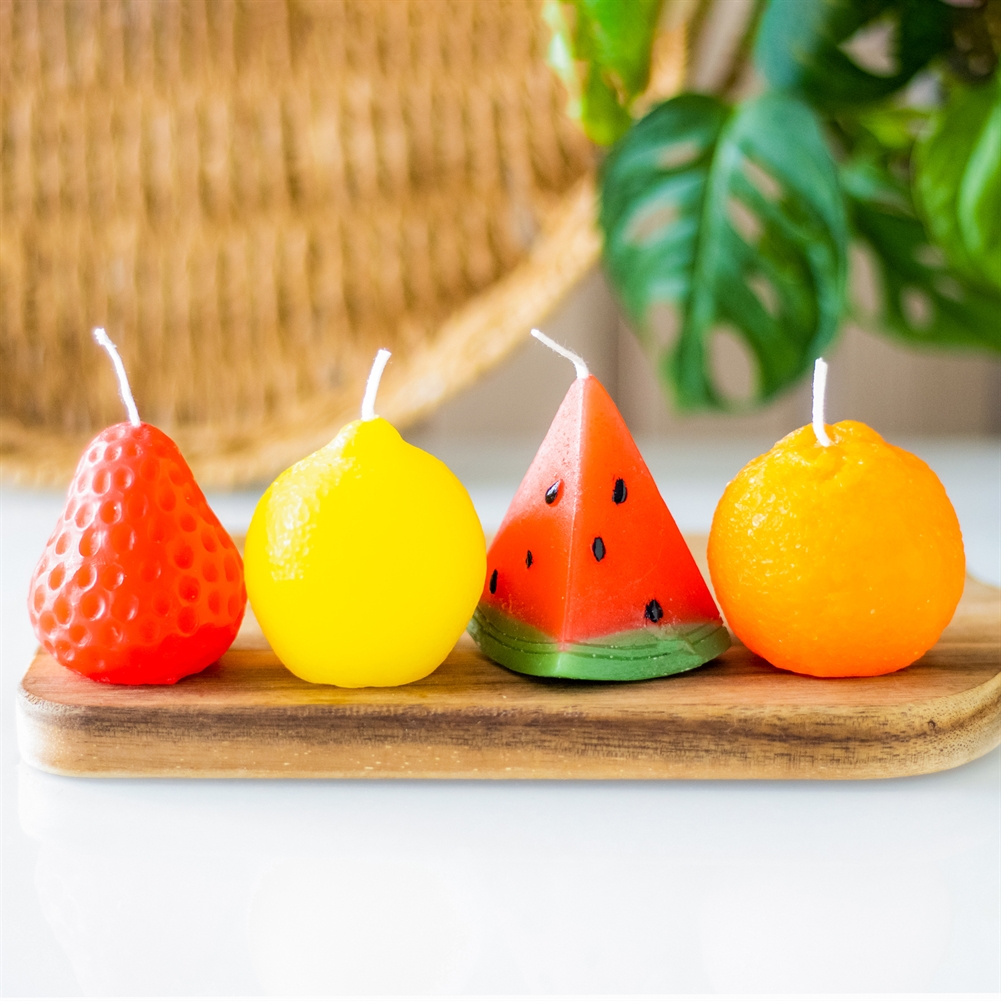 Something Different Wholesale Orange Set Of 4 Fruit Shaped Candles