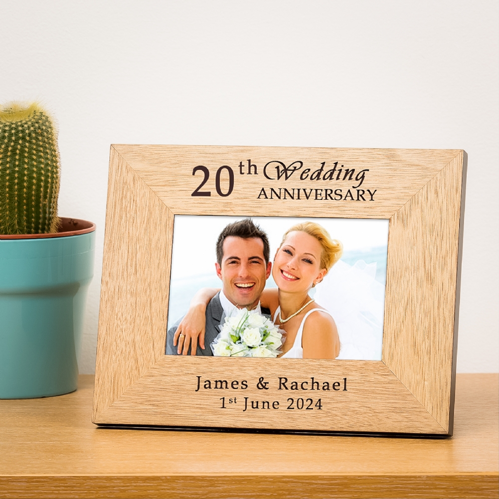 Select Direct Despatch Personalised 20Th Wedding Anniversary Wooden Photo Frame