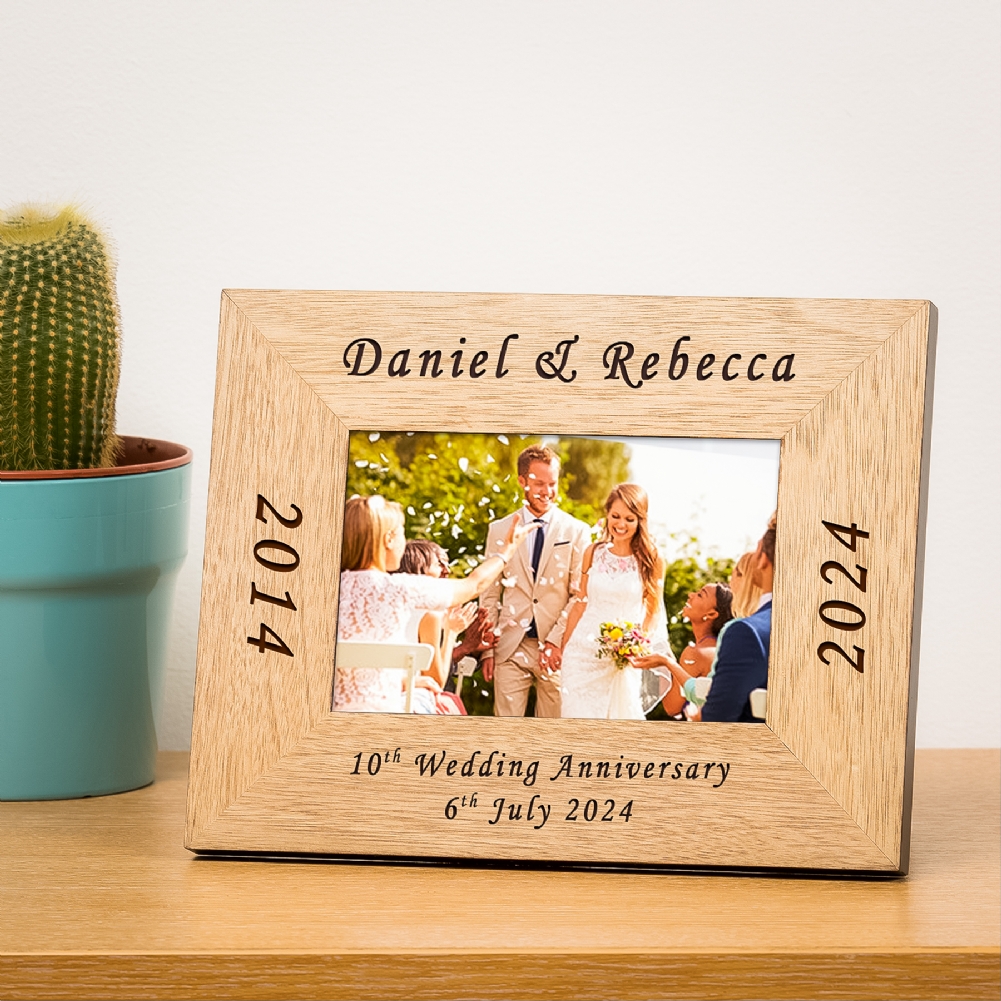 Select Direct Despatch Personalised Wedding Anniversary Wooden Photo Frame
