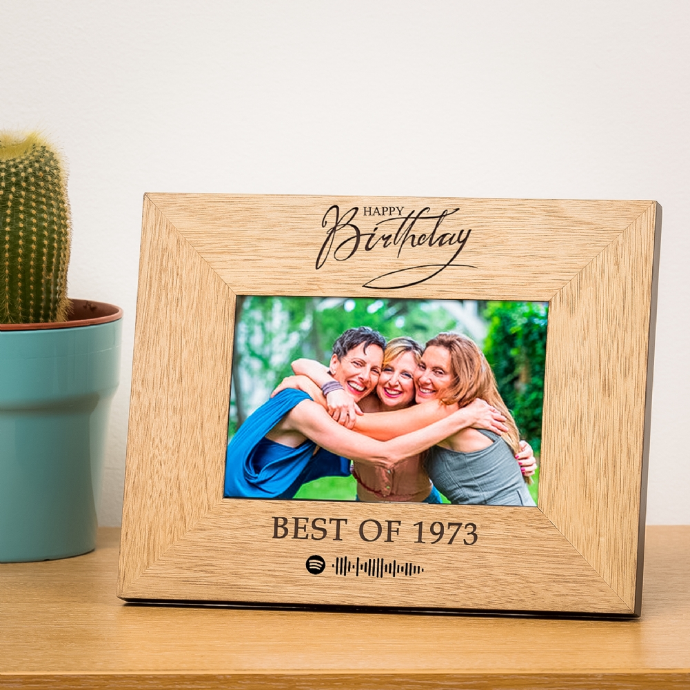 Select Direct Despatch Personalised Happy Birthday Playlist Wooden Photo Frame