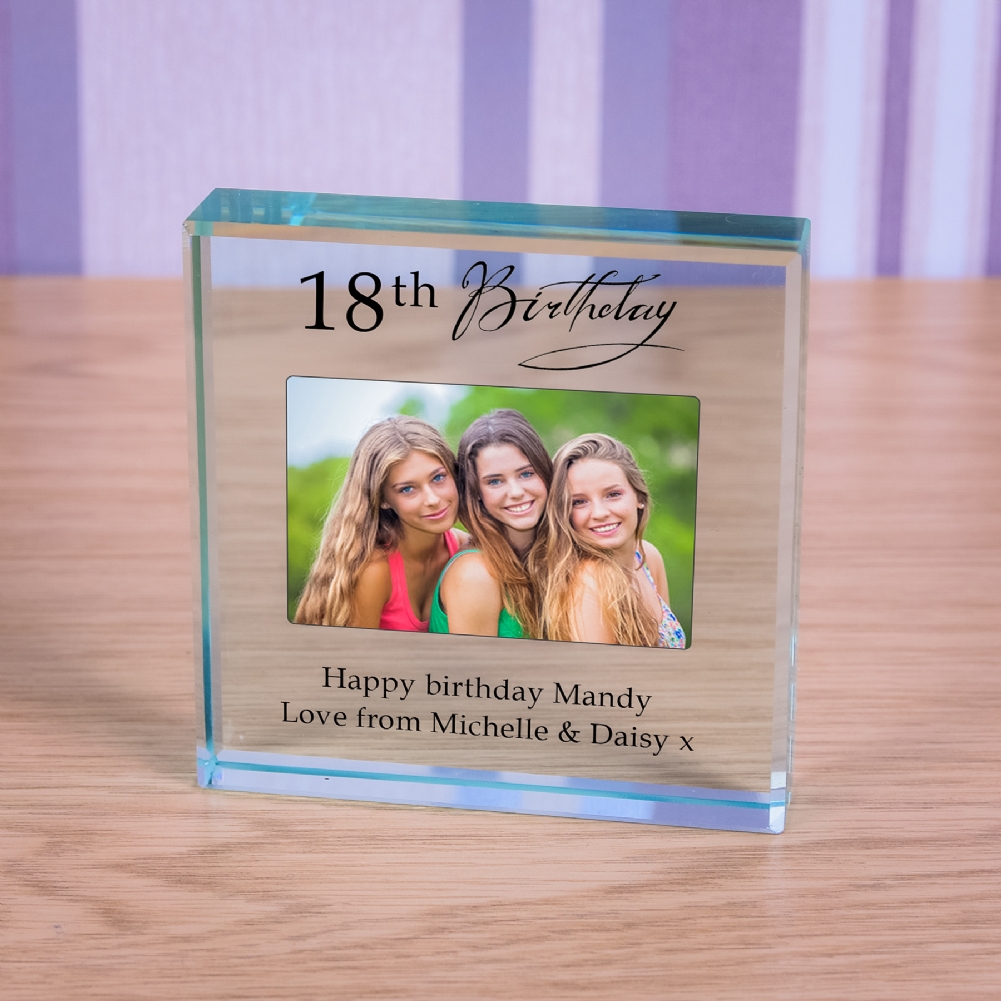 Personalised Happy 18th Birthday Photo Upload Glass Token Personalised Happy 18th Birthday Photo Upload Glass Token