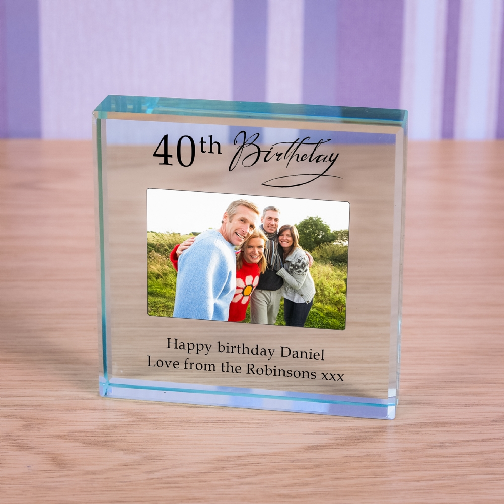 Select Direct Despatch Personalised Happy 40Th Birthday Photo Upload Glass Token