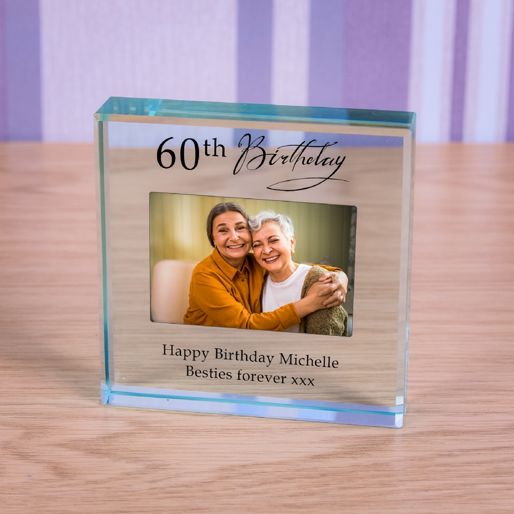 Select Direct Despatch Personalised Happy 60Th Birthday Photo Upload Glass Token