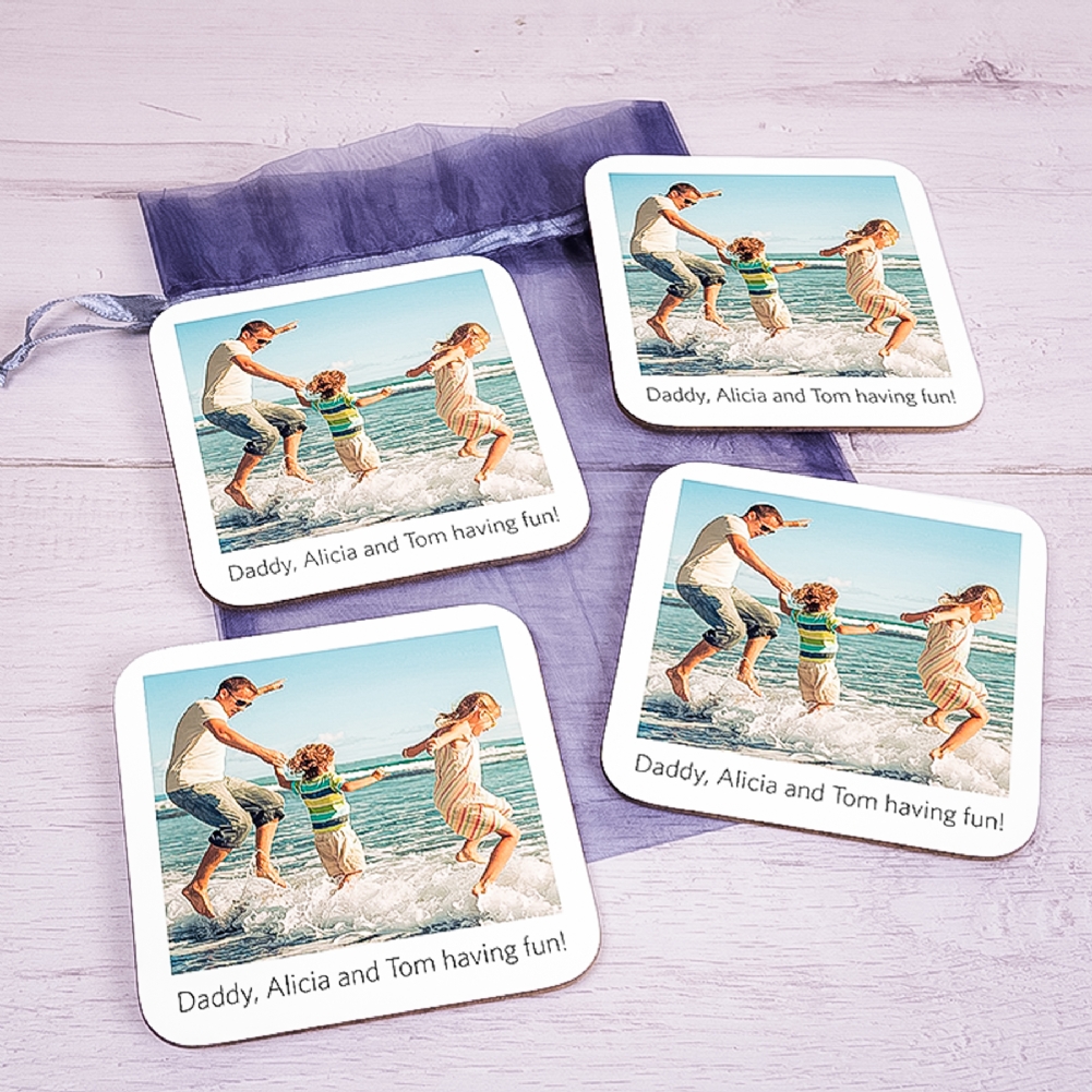 Select Direct Despatch Personalised Retro Photo Upload Set Of 4 Coasters