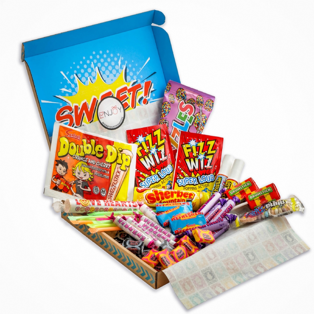 Spicers Of Hythe Ltd. Black Retro Sweets Letterbox Hamper