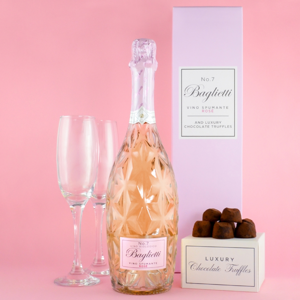 Baglietti Rose Prosecco and Chocolate Gift Set