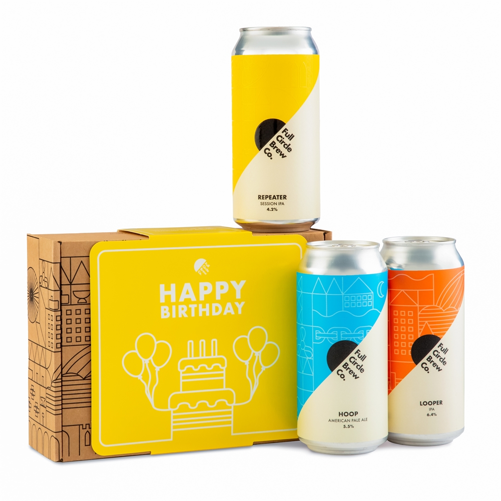 Spicers Of Hythe Ltd. Full Circle Brewery - Happy Birthday 3 Can Gift Pack