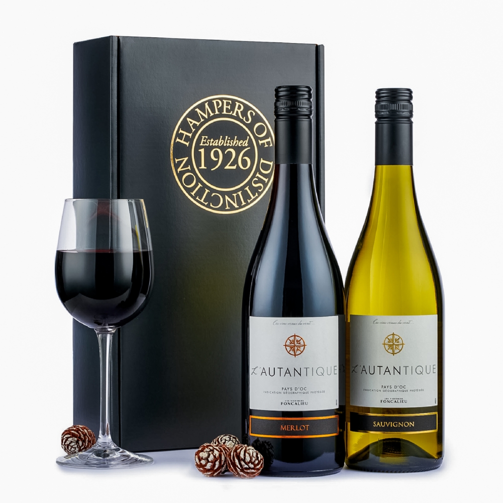 Spicers Of Hythe Ltd. Black French Wine Duo Gift Box