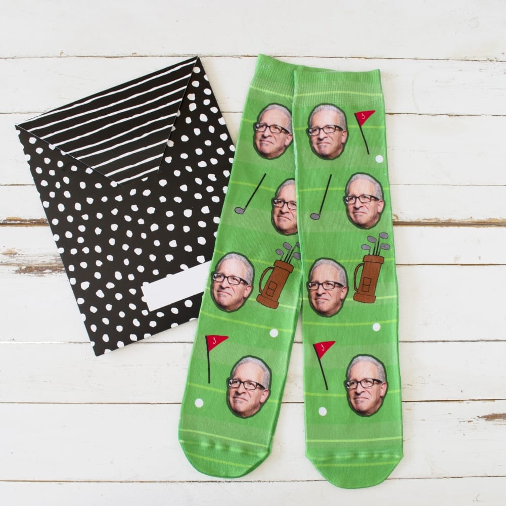 Solesmith Green/Dark Personalised Golf Photo Socks