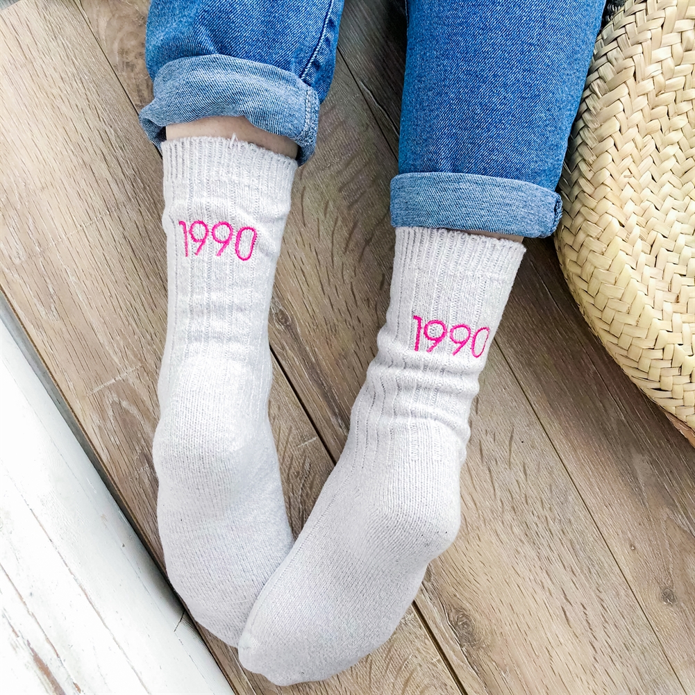 Solesmith Men's Personalised Birth Year Embroidered Snug Socks
