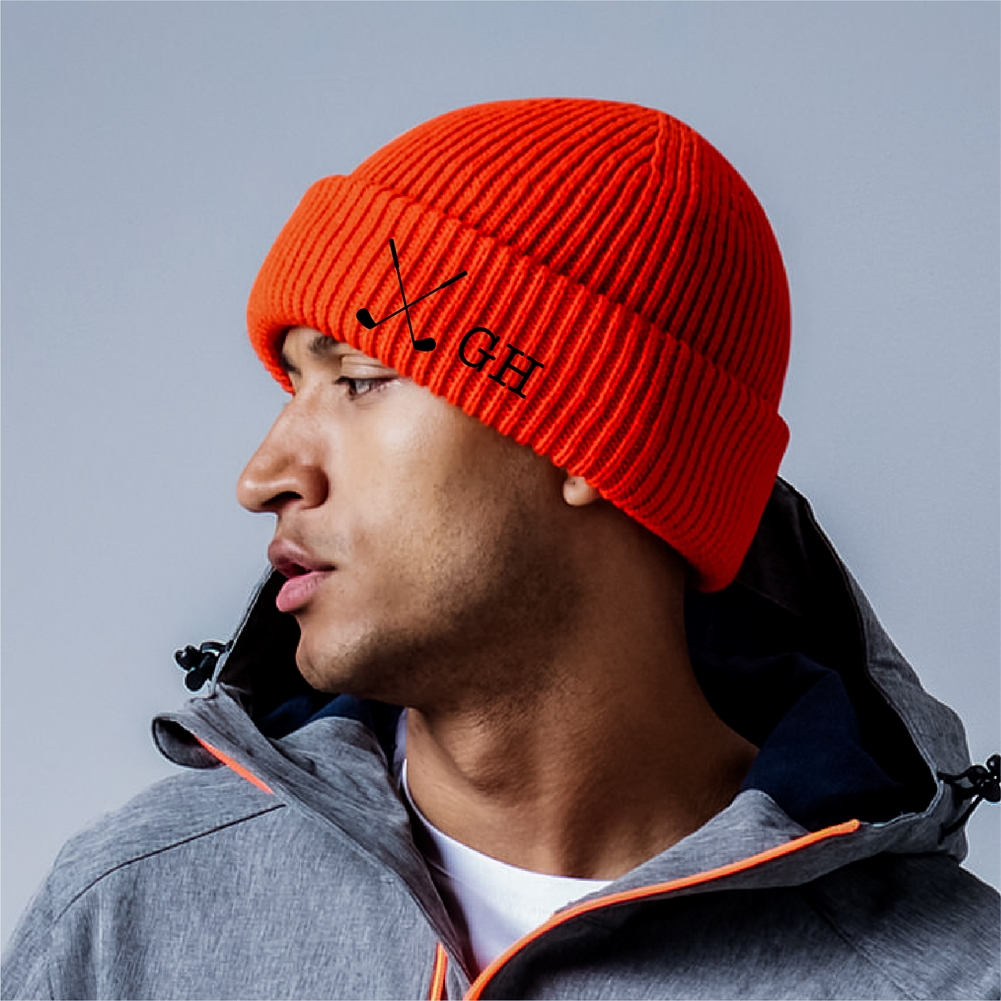Personalised Initials Golf Beanie Hat Personalised Initials Golf Beanie Hat