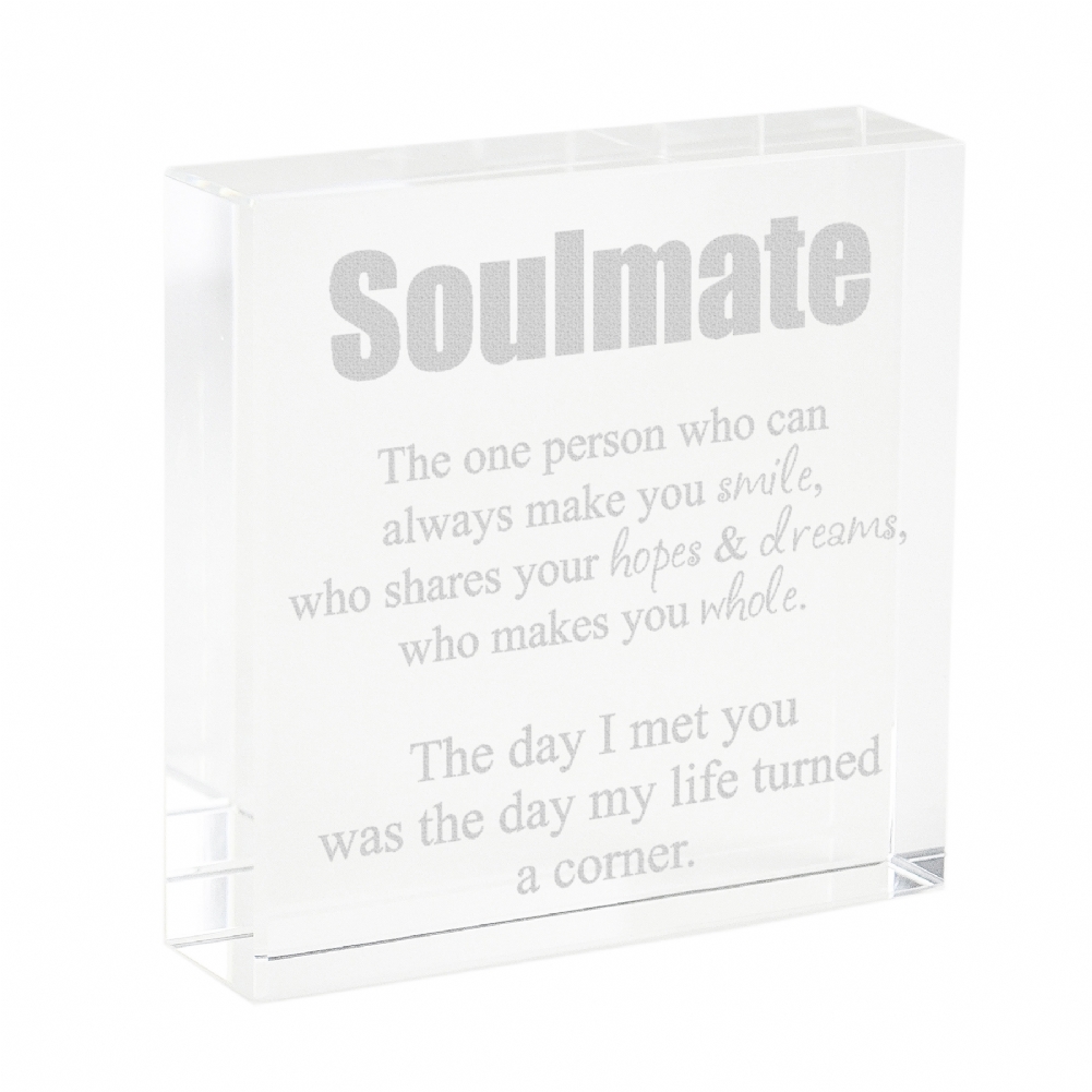 Personalised Memento Co Personalised Engraved Soulmate Glass Keepsake