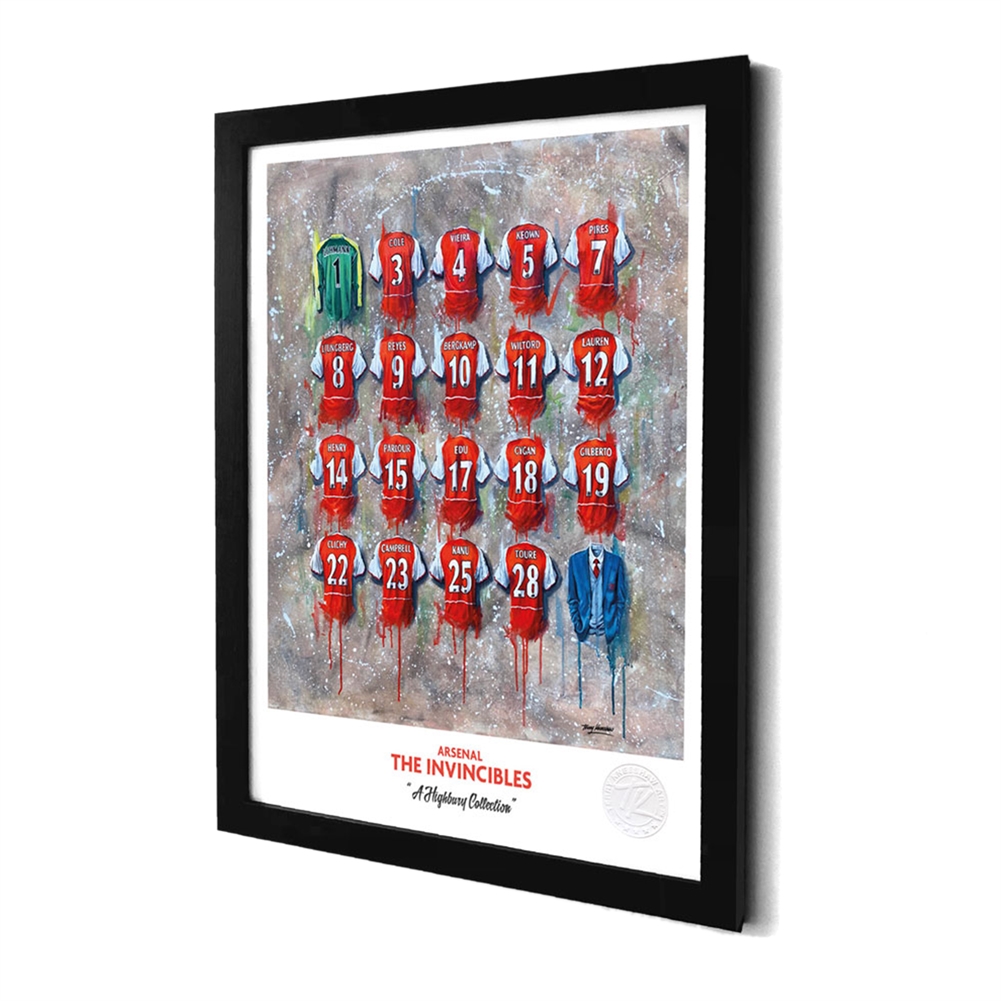 Terry Kneeshaw A3 Framed Football Shirt History Prints (Arsenal Invincibles)