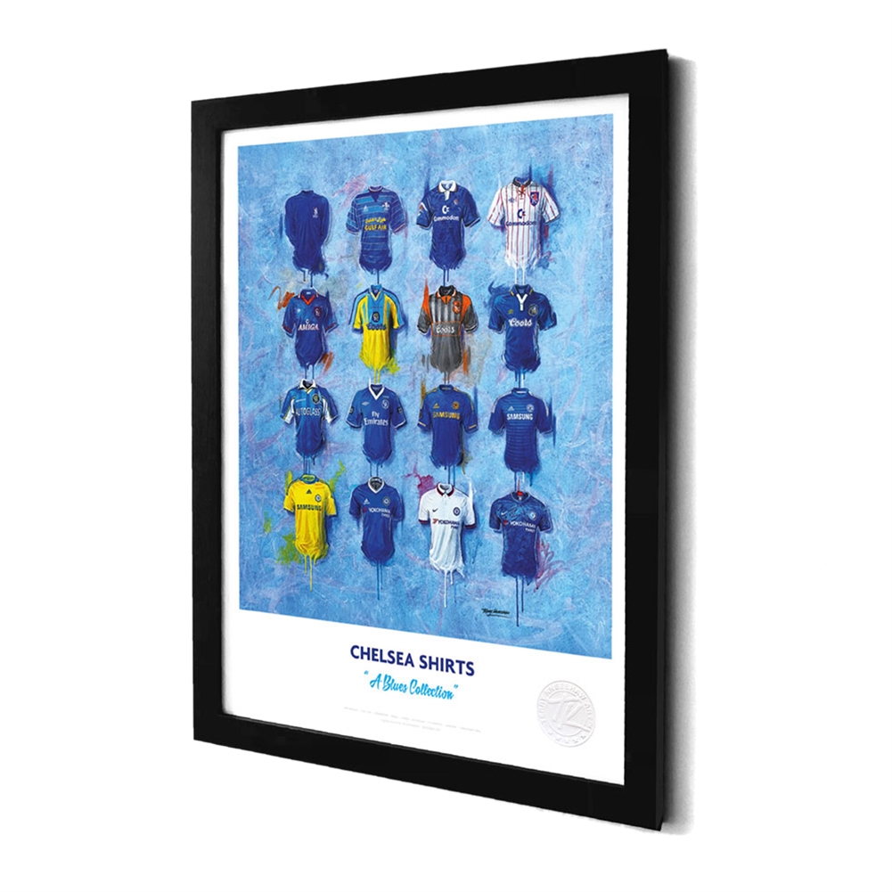 Terry Kneeshaw A3 Framed Football Shirt History Prints (Chelsea)