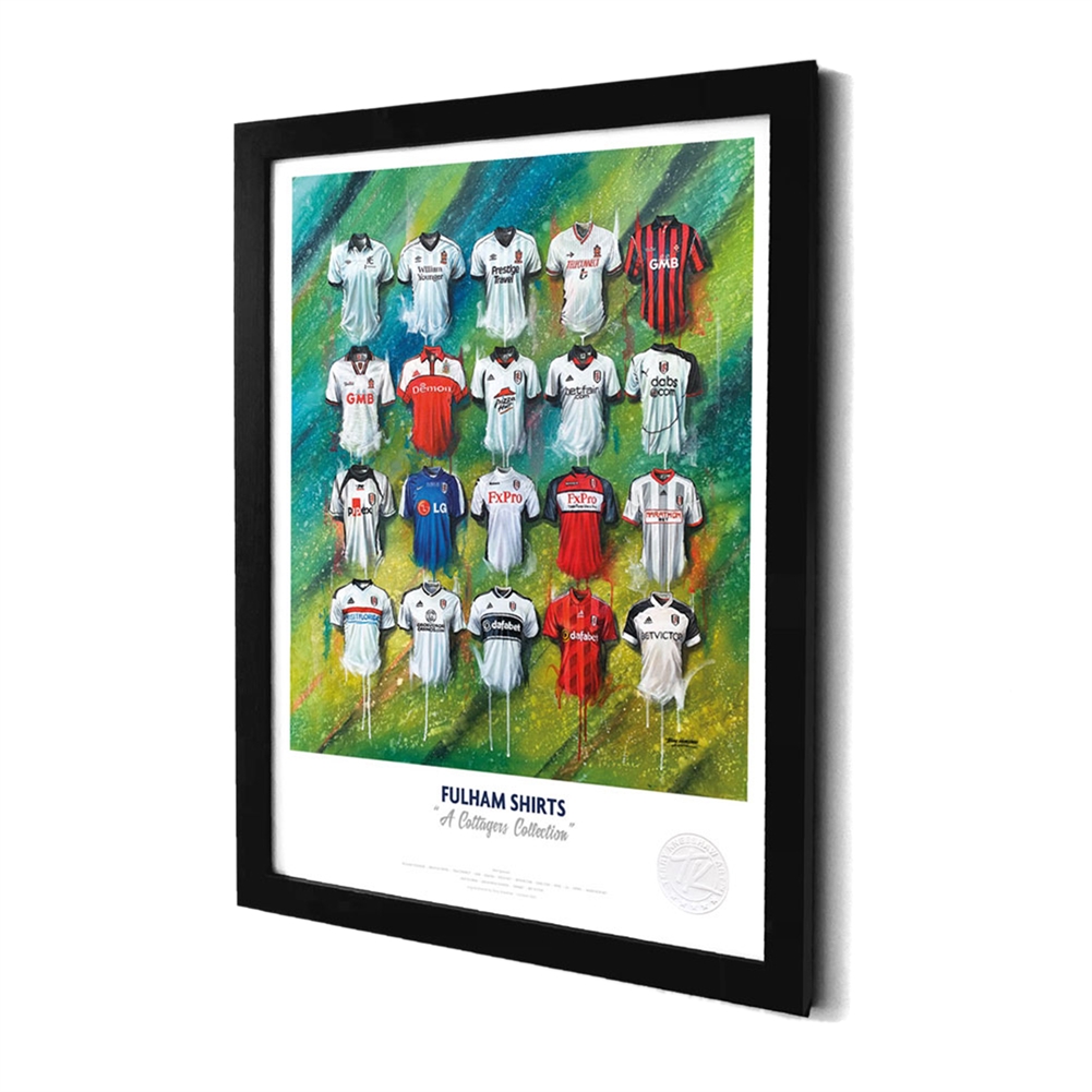 Terry Kneeshaw A3 Framed Football Shirt History Prints (Fulham)