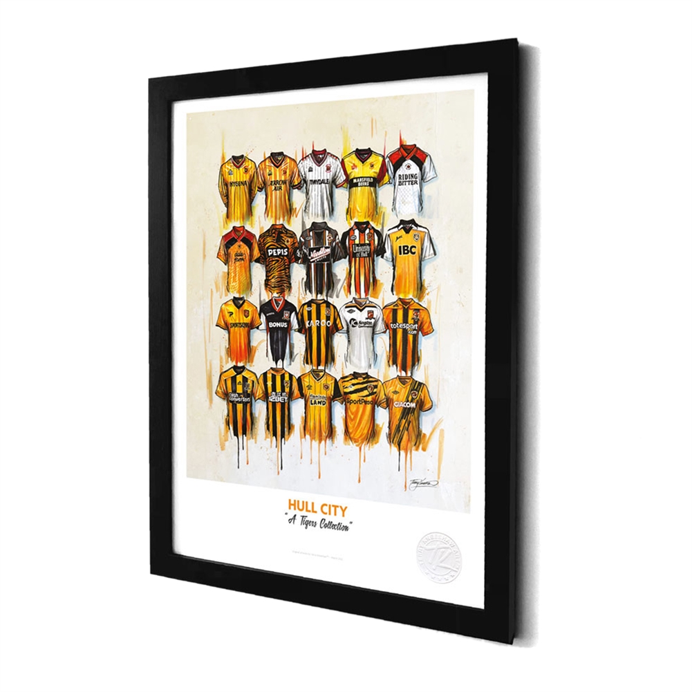 Terry Kneeshaw A3 Framed Football Shirt History Prints (Hull City)