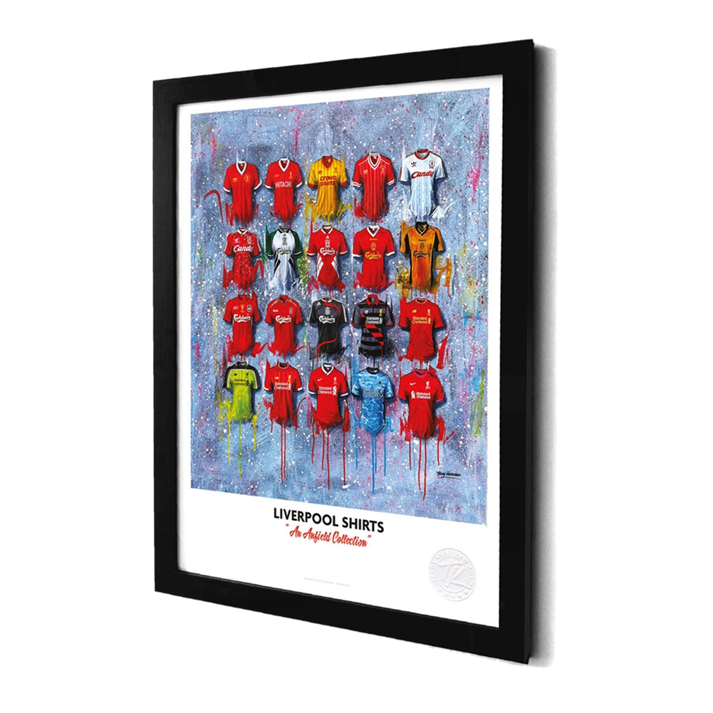 Terry Kneeshaw A3 Framed Football Shirt History Prints (Liverpool)