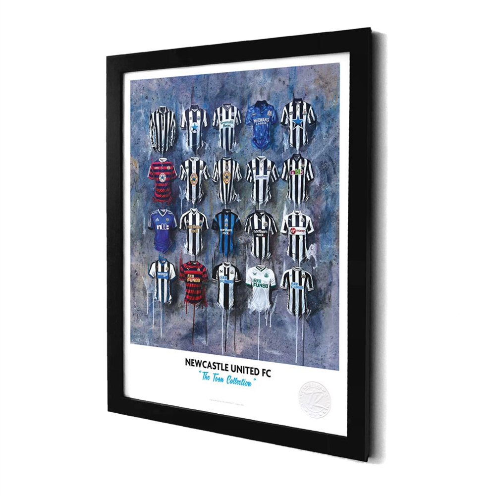 Terry Kneeshaw A3 Framed Football Shirt History Prints (Newcastle)