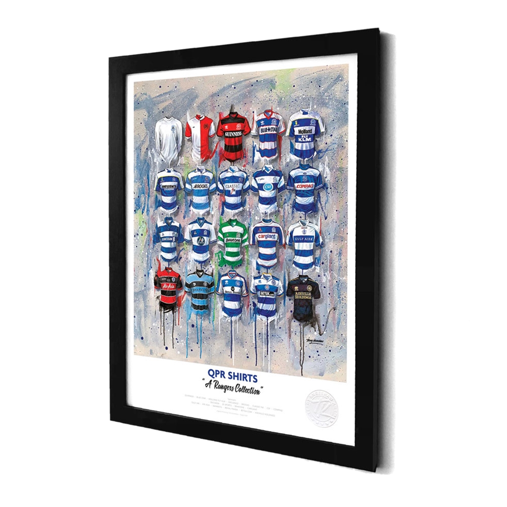 Terry Kneeshaw A3 Framed Football Shirt History Prints (Qpr)