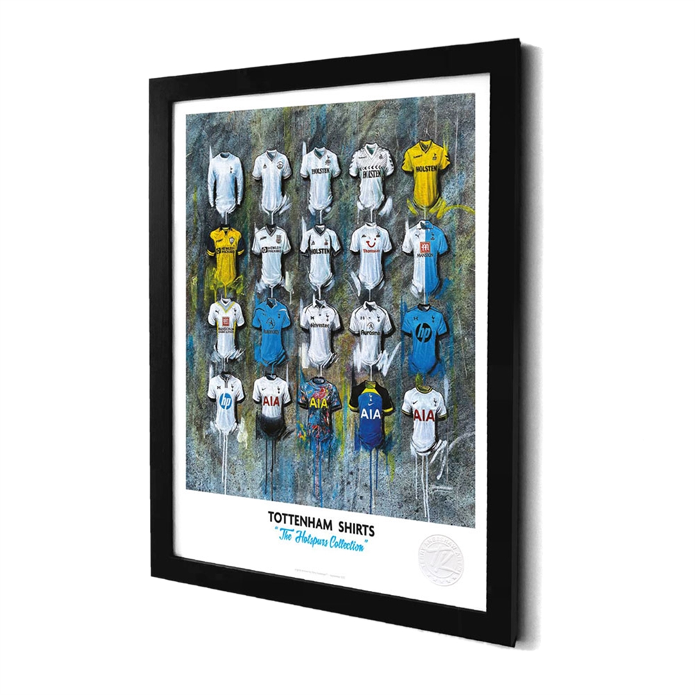 Terry Kneeshaw A3 Framed Football Shirt History Prints (Spurs)