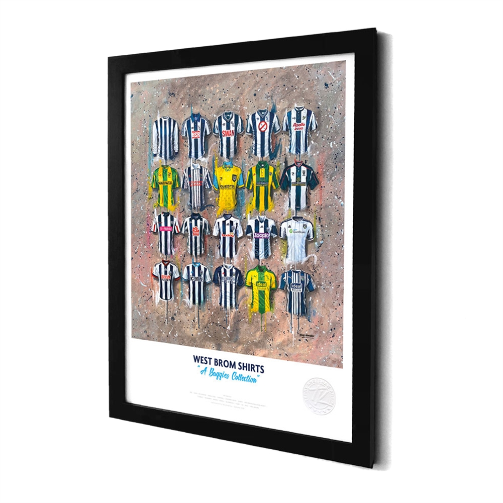 Terry Kneeshaw A3 Framed Football Shirt History Prints (West Brom)