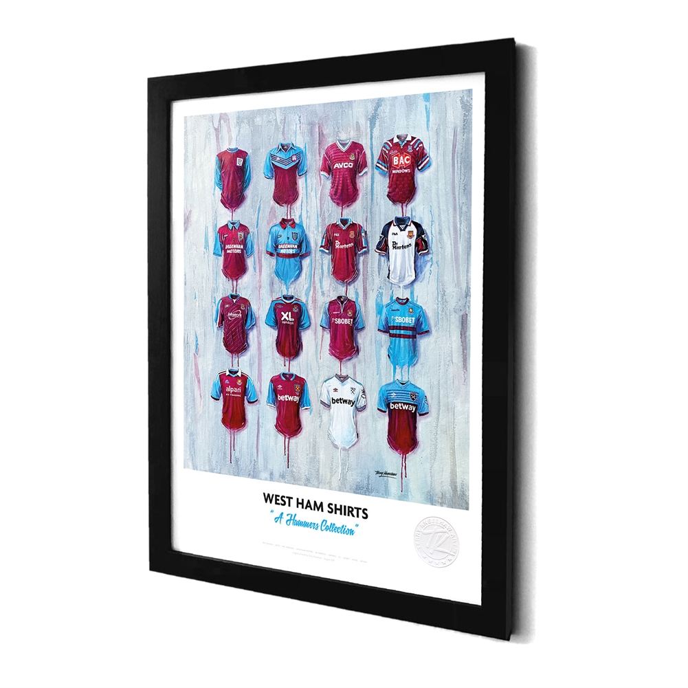 Terry Kneeshaw A3 Framed Football Shirt History Prints (West Ham)