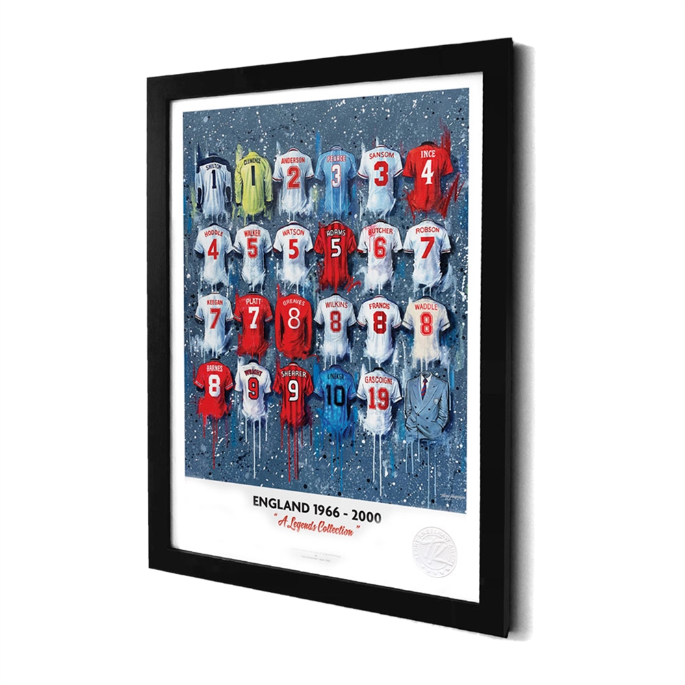 Terry Kneeshaw A3 Framed International Football Team Prints (England 1966-200 A Legends Collection)