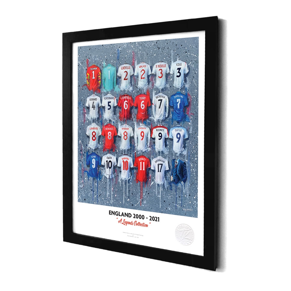 Terry Kneeshaw A3 Framed International Football Team Prints (England 2000-2021 - A Legend's Collection)