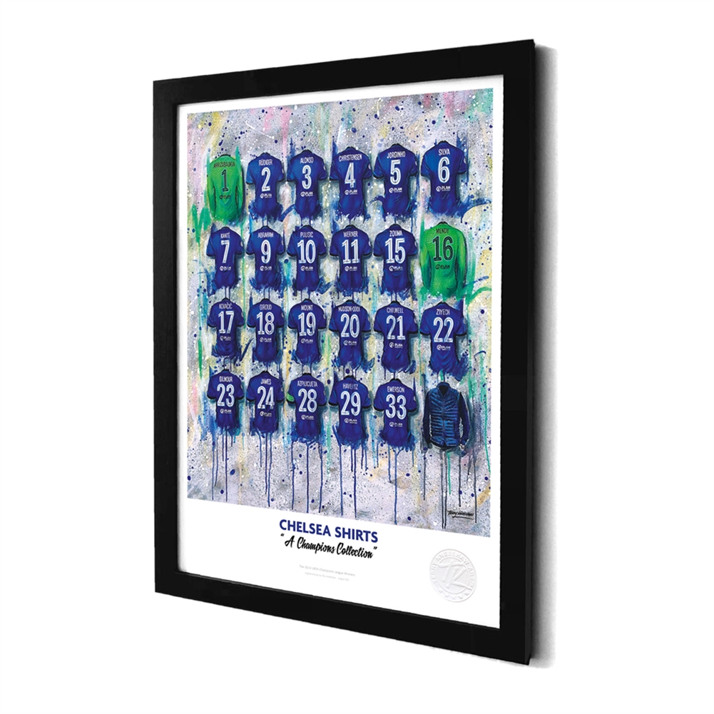Terry Kneeshaw A3 Framed Special Football Team Prints (Chelsea Champions)