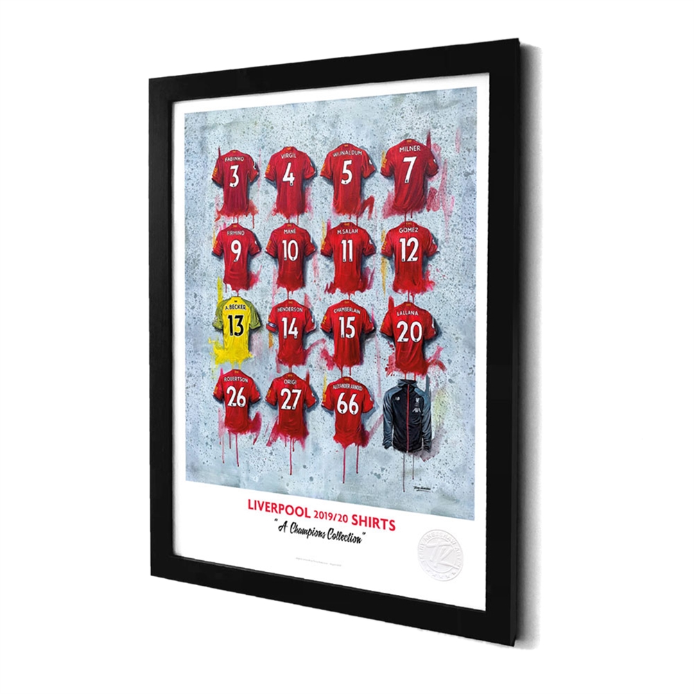 Terry Kneeshaw A3 Framed Special Football Team Prints (Liverpool 2020-2021 Champions)