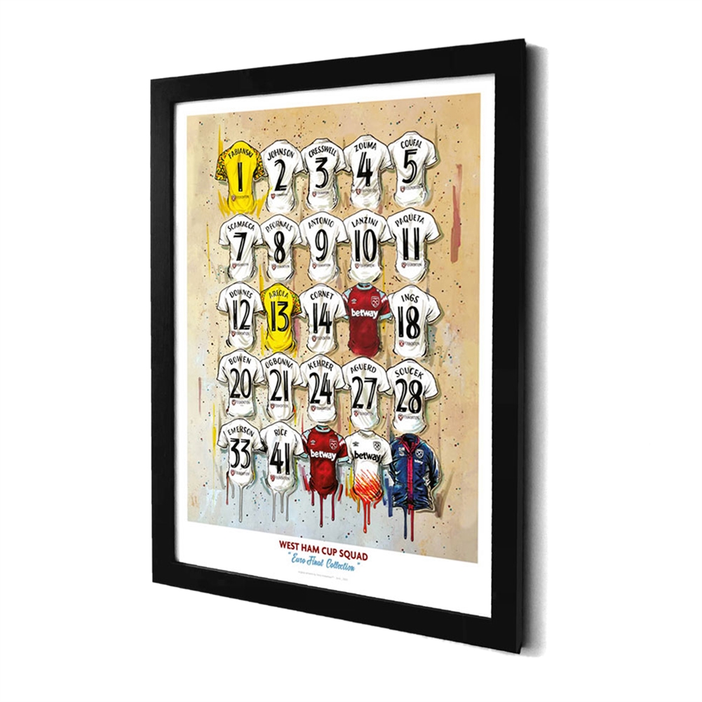 Terry Kneeshaw A3 Framed Special Football Team Prints (West Ham European Champions)