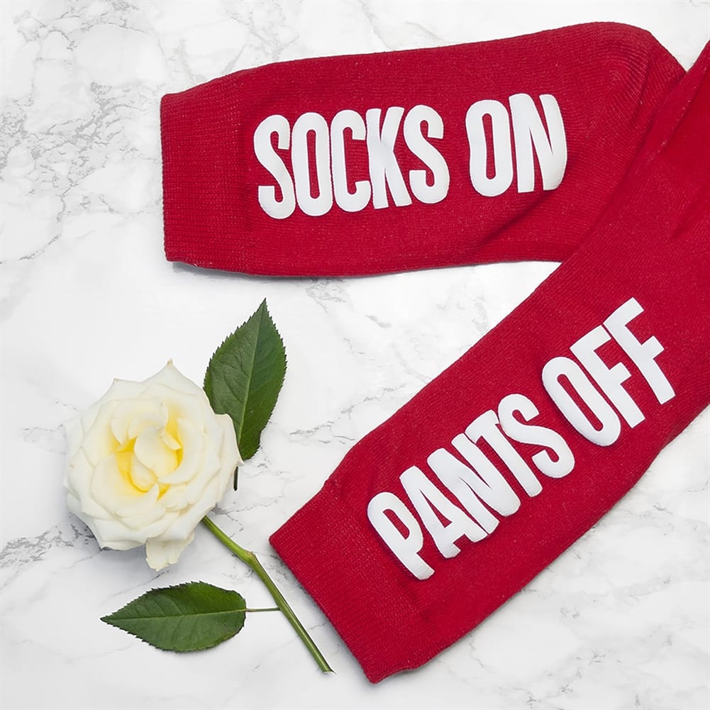 Treat Gifts (Opazlight) Women's Personalised Cheeky Socks ( - Socks On Pants Off)
