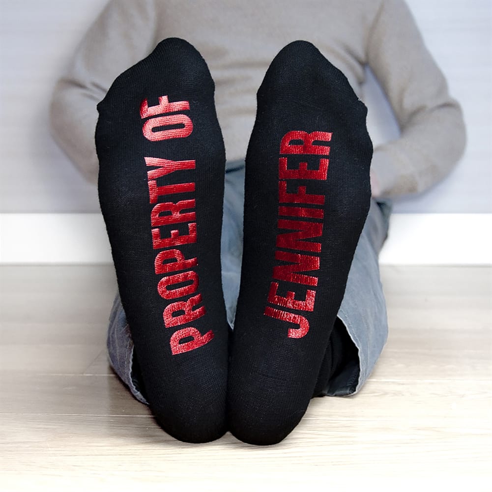 Treat Gifts (Opazlight) Men's Personalised Cheeky Socks ('S - Property Of...)