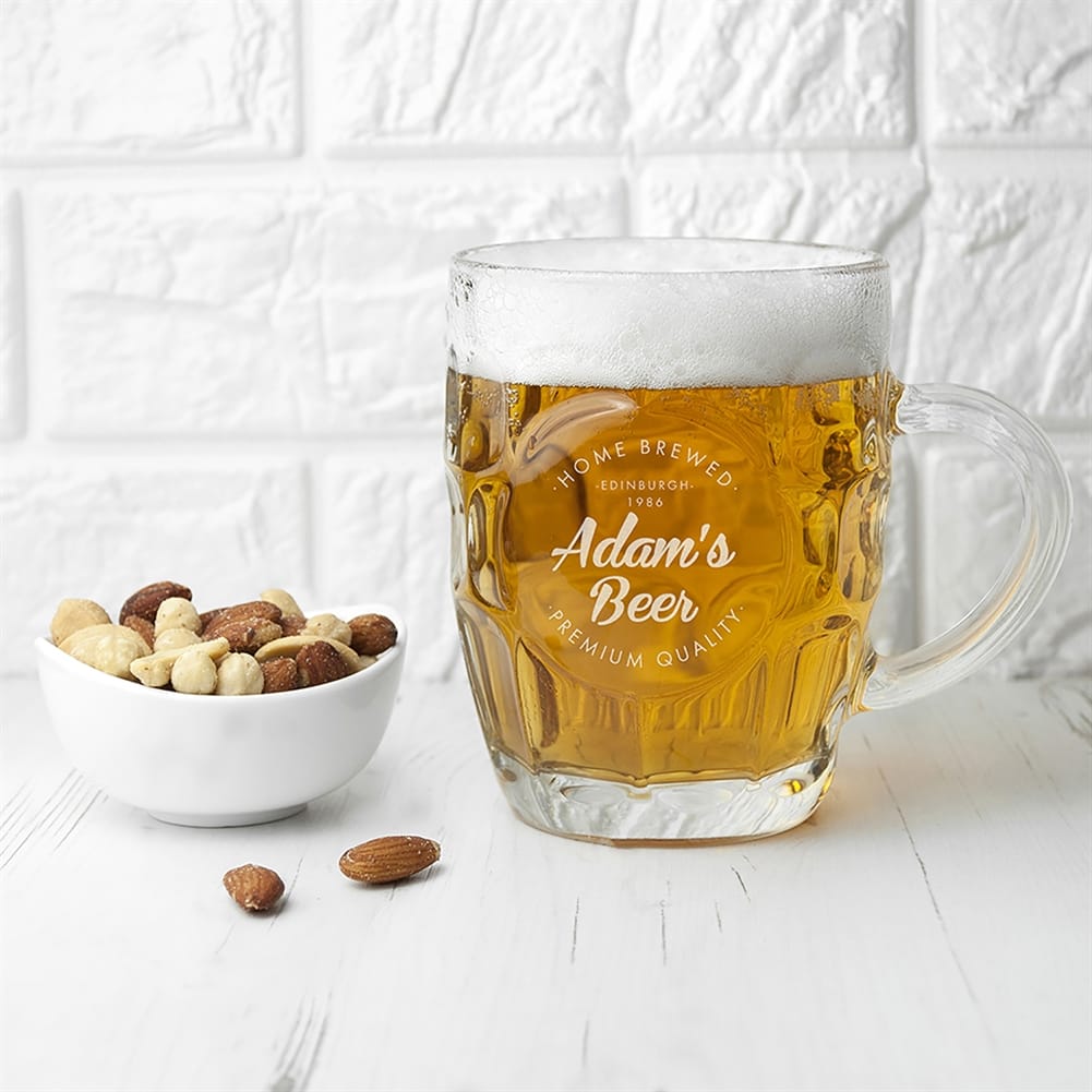 Treat Gifts (Opazlight) Personalised Dimpled Homebrewed Beer Glass