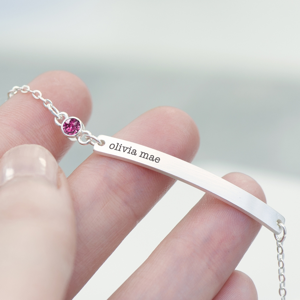 Treat Gifts (Opazlight) Silver Personalised Swarovski Crystal Birthstone Bracelet