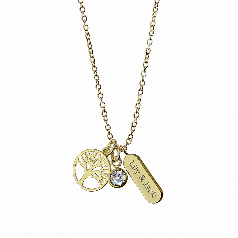 Treat Gifts (Opazlight) Women's Gold/Golden Personalised Tree Of Life Charms Necklace
