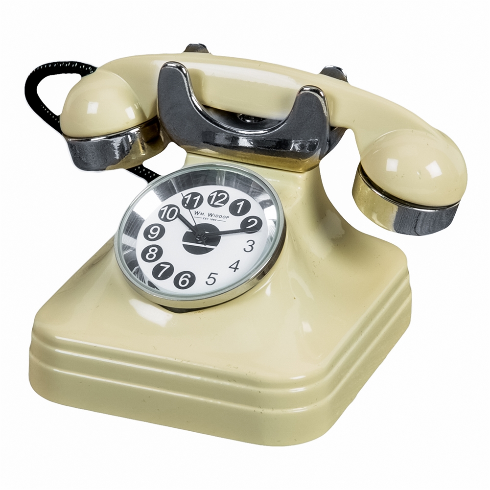 Widdop, Bingham & Co. Ltd Cream Miniature Telephone Clock