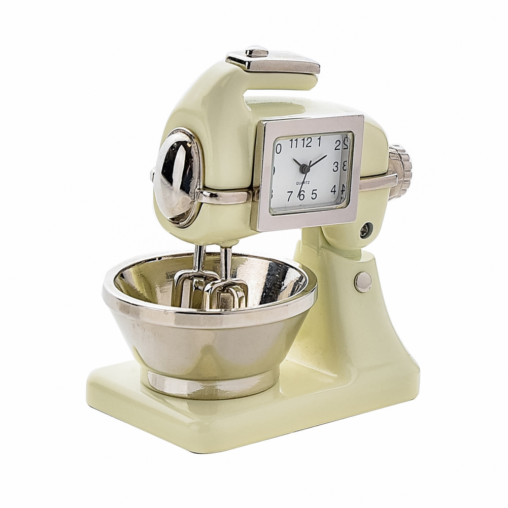 Widdop, Bingham & Co. Ltd Cream/Black Miniature Food Mixer Clock