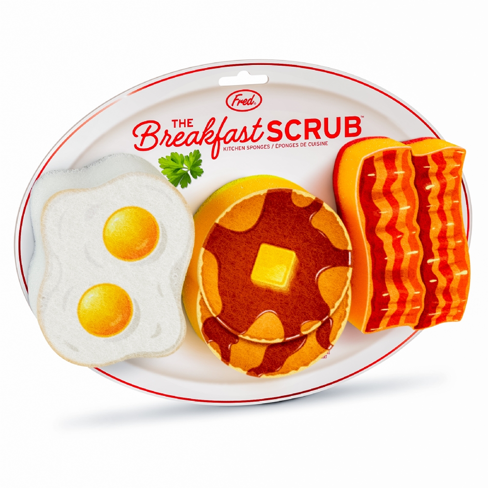 Widdop, Bingham & Co. Ltd Golden/Light Breakfast - 3 Themed Scrub Sponges